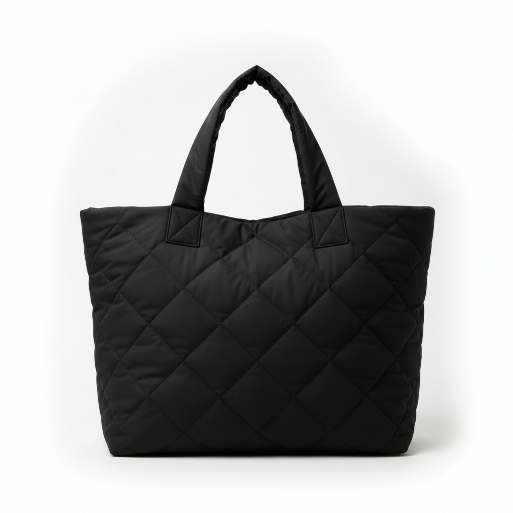 Fashion Women Tote Bag Large Capacity Cotton Padded Purses Handbags Rhombus Portable Handbag Quilted Solid for Leisure Travel