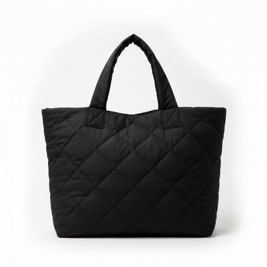 Fashion Women Tote Bag Large Capacity Cotton Padded Purses Handbags Rhombus Portable Handbag Quilted Solid for Leisure Travel
